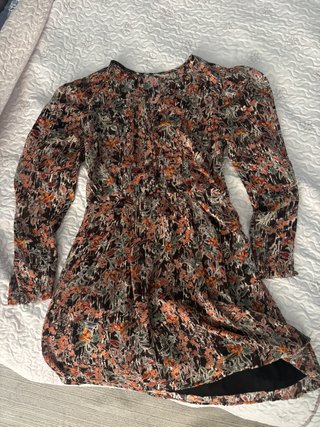 Vestido floral manga larga forrado