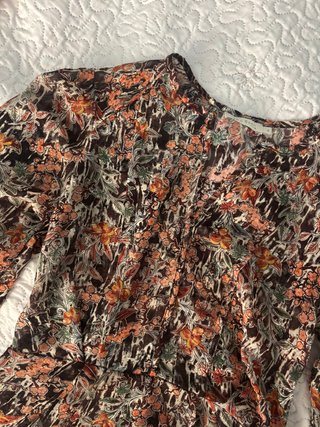 Vestido floral manga larga forrado