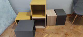 Cajas de almacenamiento IKEA EKET (gris y amarillo