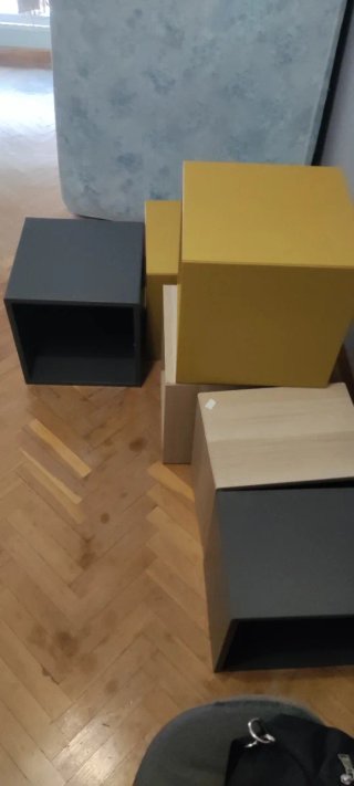 Cajas de almacenamiento IKEA EKET (gris y amarillo