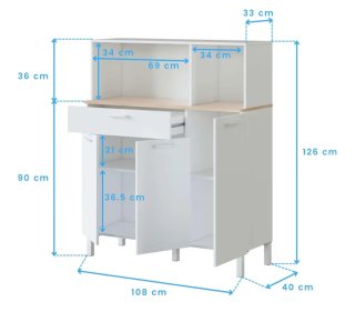 Alacena Cocina/Comedor Blanca y Madera