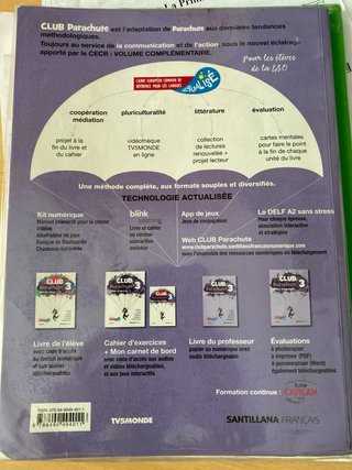 Club Parachute 3, méthode de français Livre de ...