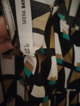 Vestido largo estampado geométrico