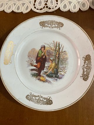 2 Platos Porcelana La Asturiana Gijón Invierno