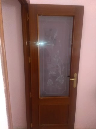 4Puertas madera interior y 2 puertas con cristal.