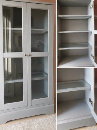 2 Vitrinas Ikea Madera y Cristal Gris