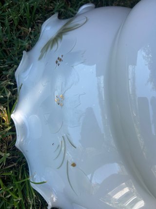 Lampadario vintage paralume vetro opalescente