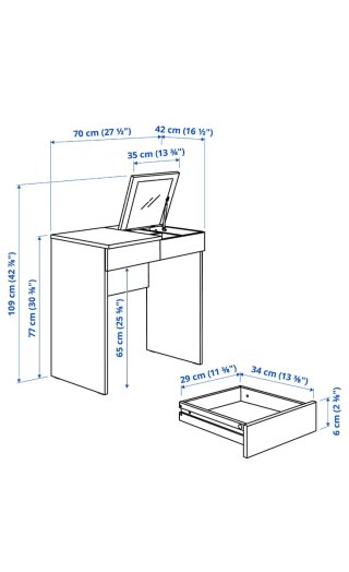 Tocador IKEA Brimnes Blanco 70x42cm