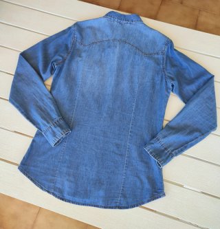 Camicia di jeans blu