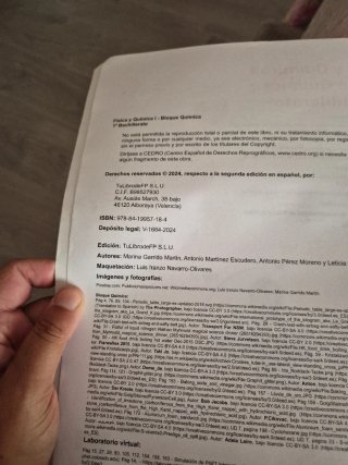 Física y Química I, 1o Bachillerato