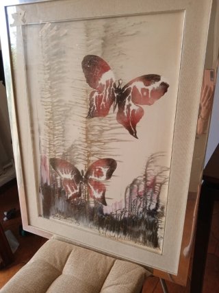 Quadro Sage Vernis tecnica mista farfalle