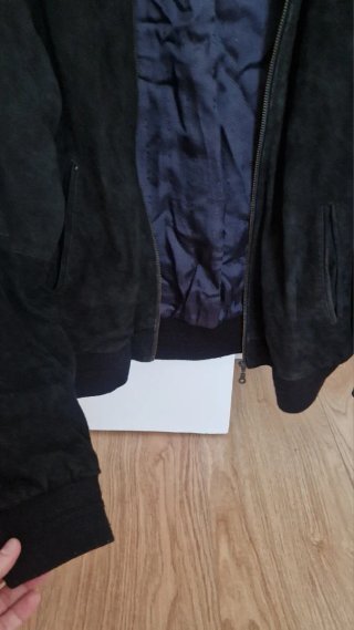 Chaqueta de ante negra