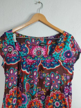 Vestido estampado Blanco Talla 46