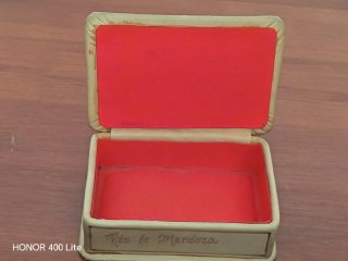 Caja joyero artesanal cuero pintado Mendoza
