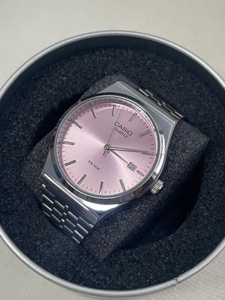Reloj Casio MTP Plateado y Rosa