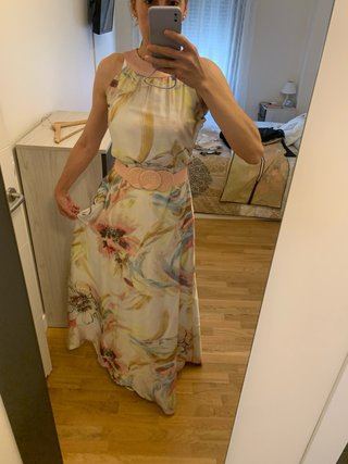 Vestido largo estampado floral talla 38