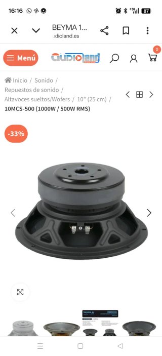 Altavoces medios, motores compresión, tuiter