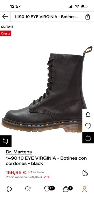 Stivali Dr. Martens in pelle nera morbida