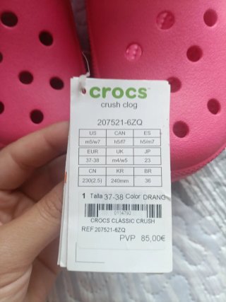 Crocs Crush Clog Rosas Talla 37