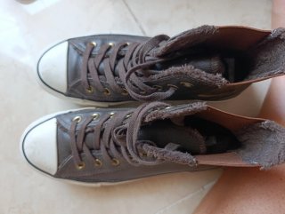 Converse pelle marroni donna