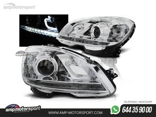 FAROS DELANTEROS LUZ DIURNA LED REAL DRL PARA MERCEDES CLASE C W204