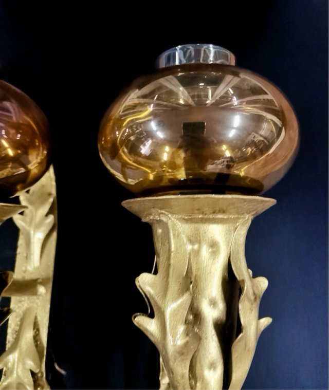 Pareja Apliques Modernistas Art Nouveau Cristal