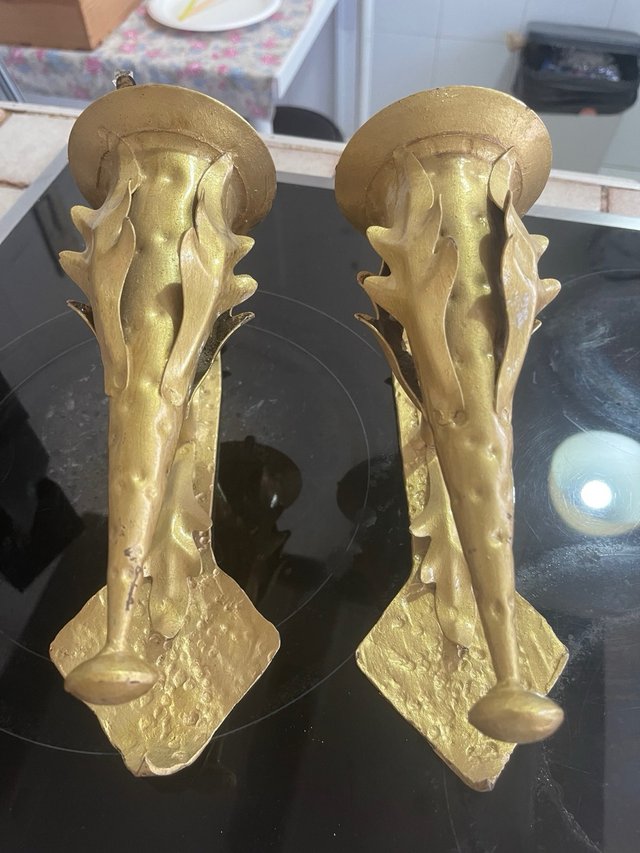 Pareja Apliques Modernistas Art Nouveau Cristal