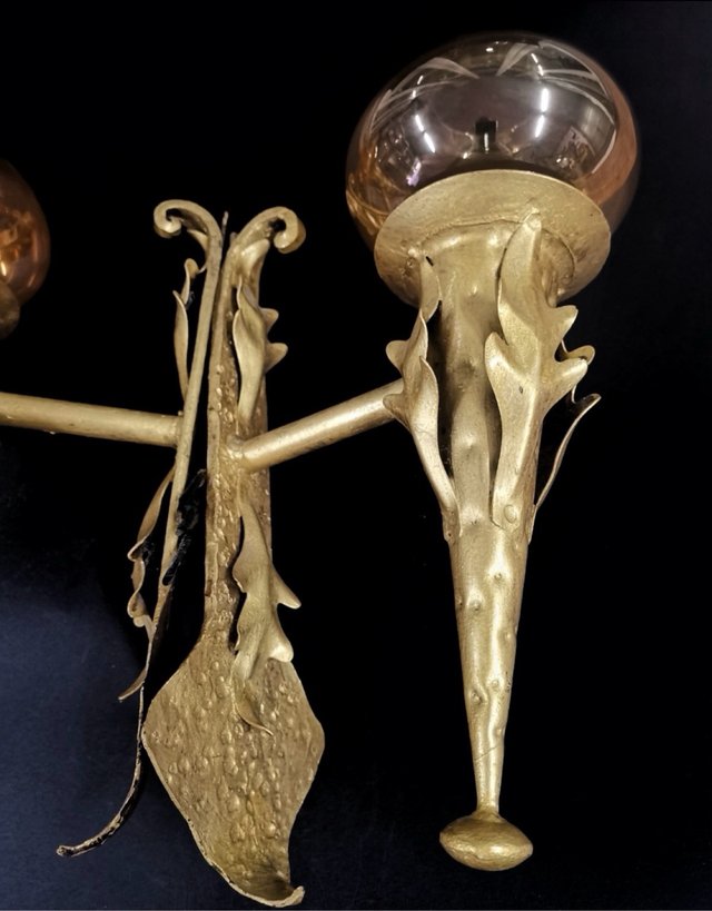 Pareja Apliques Modernistas Art Nouveau Cristal