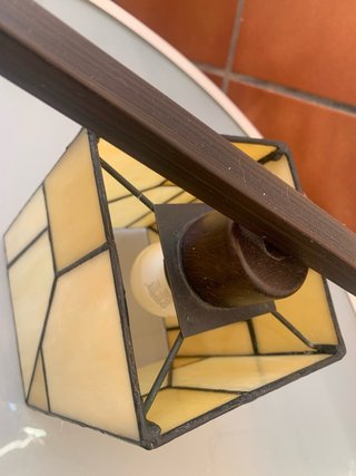 Lámpara de techo de cristal y metal