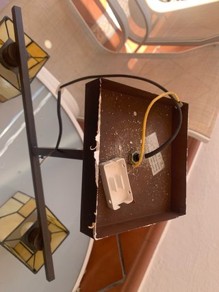 Lámpara de techo de cristal y metal