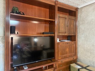 Mueble salón clásico nogal gran capacidad