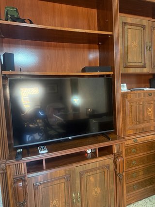 Mueble salón clásico nogal gran capacidad