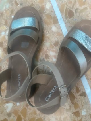 Sandali Comodia Beige/Argento Tg 40