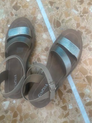 Sandali Comodia Beige/Argento Tg 40