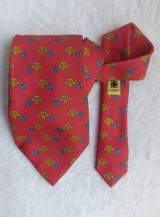 Corbata Olimpo Seda Roja Estampada
