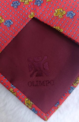 Corbata Olimpo Seda Roja Estampada