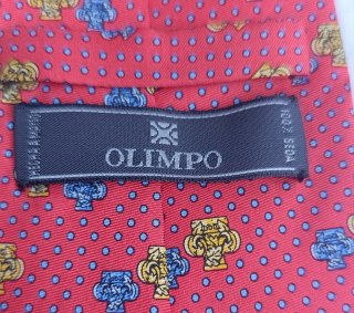 Corbata Olimpo Seda Roja Estampada