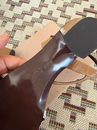 Sandalias Loewe Tacón Marrón y Plata