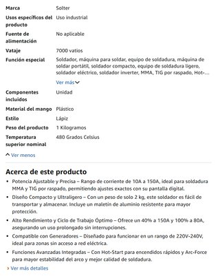 Soldador Solter Practico 150 MMA/TIG