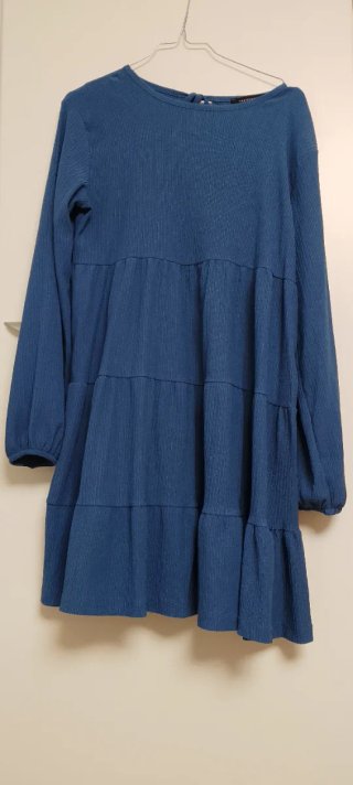 Vestito donna blu con fiocco