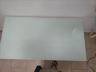 Mesa de cristal Ikea blanca