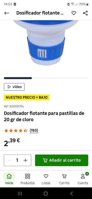 4 Dosificadores flotantes cloro