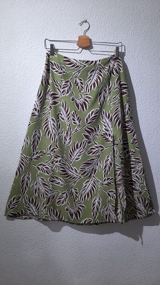 Falda larga estampada verde