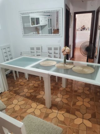Mesa de centro cristal y metal