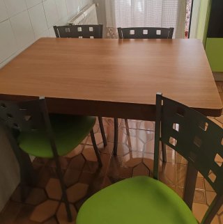 Mesa de centro cristal y metal