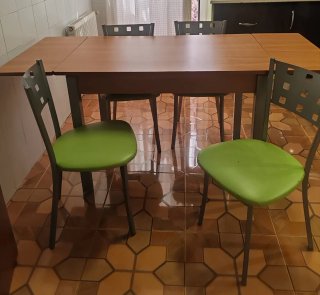 Mesa de centro cristal y metal