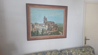 Cuadro paisaje pueblo antiguo