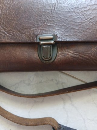 Bolso piel vintage marrón
