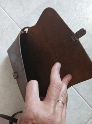 Bolso piel vintage marrón