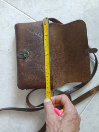 Bolso piel vintage marrón